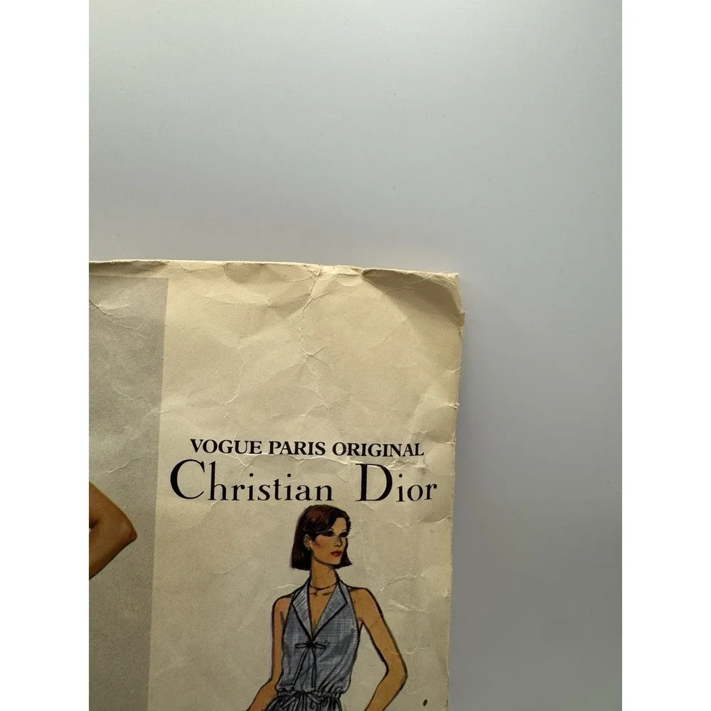 Vogue 1648 Christian Dior Paris Original Halter Dress‎ Pattern Sz 10 Cut 1970s